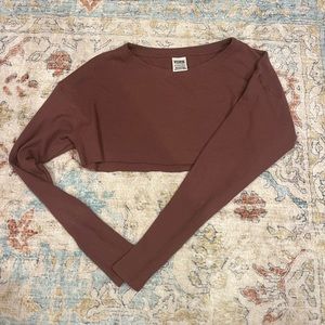 PINK ultra cropped long sleeve size xs